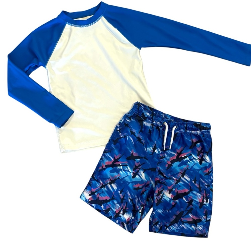 Lands' End & Crewcuts Swim Rashguard Set